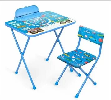 Комплект детской мебели Ника с подножкой Большие гонки (стол 58*60*45см+стул) (1) КУ1/БГ