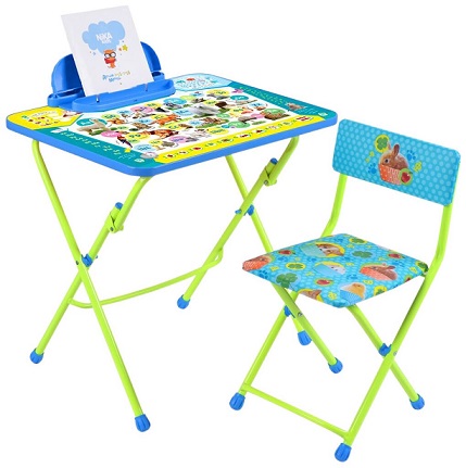 Комплект детской мебели Ника с подножкой Умничка 2 (стол 58*60*45см+стул) (1) КУ2/ПА/ВА