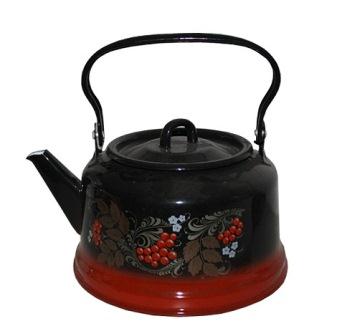 Чайник 3,5 л декор красно-черный с петлей (закатн. дно) С2713.8